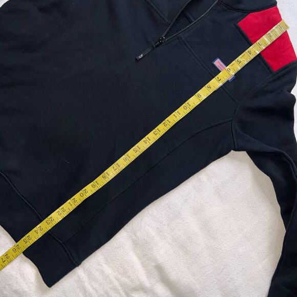 Vineyard Vines Two Toned Black/Red Mock Neck Quarter Zip Up Jacket- S - Picture 7 of 11